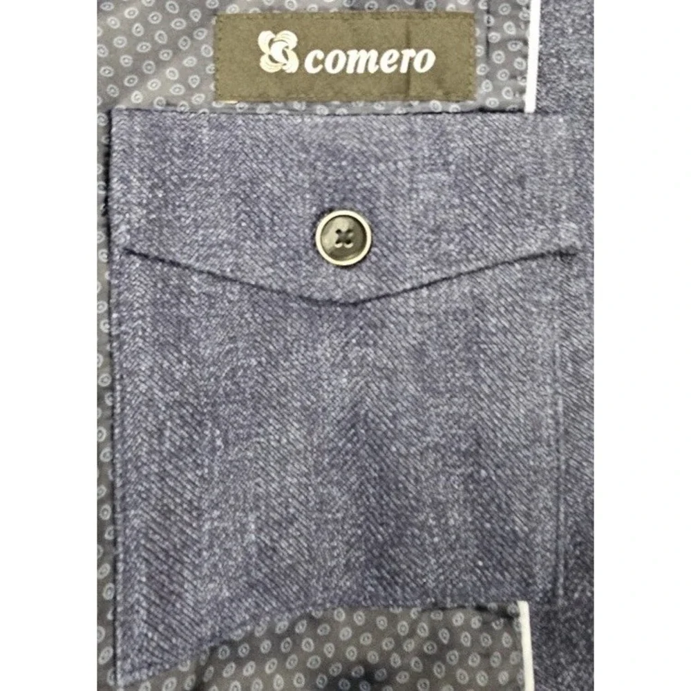 Joseph Abboud Comero Linen Wool Knit Blazer Men's 46 Short Dark Blue Sport Coat